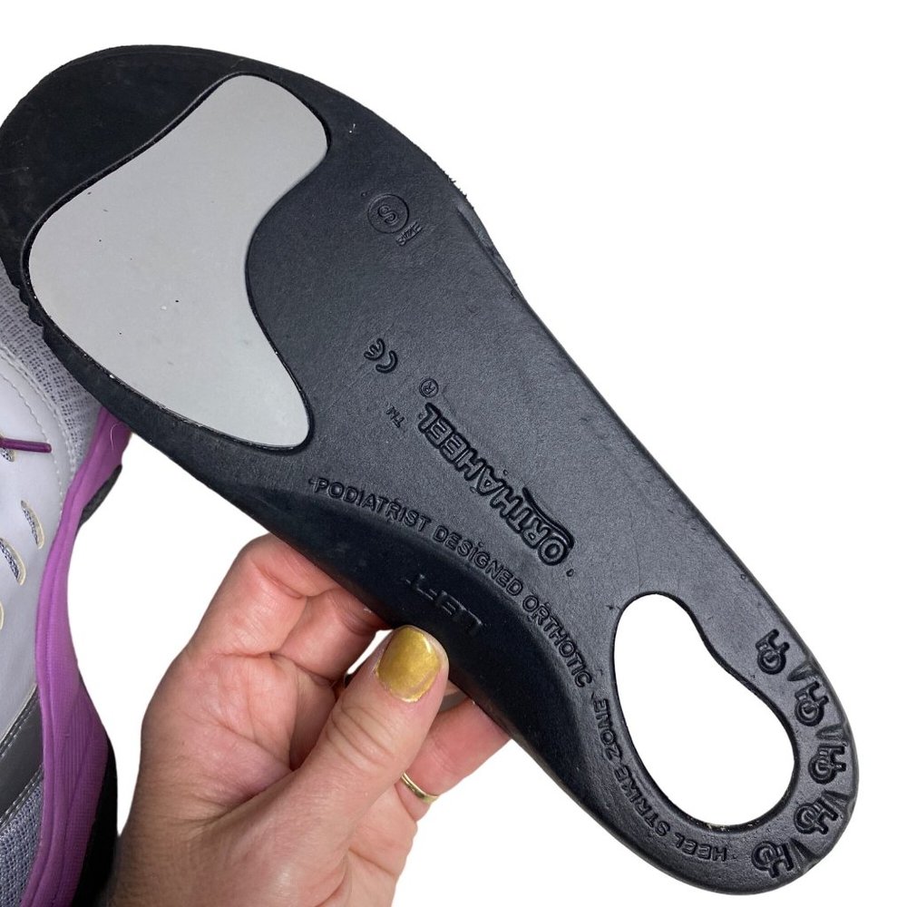 Vionic purple lavender gray arch support orthotic orthaheel sneakers women's 8 - Picture 8 of 11
